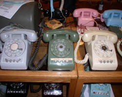 Gray - Green - Ivory 544 sets, note the early cord on the green set