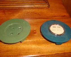 Green and blue dial blanks for 302s. The green is a duplicate and available for trade.