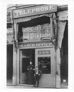 1890s-4 -
The first Los Angeles telephone pay station established in 1899 at 228 South Spring Street following the opening of the first line between Los Angeles and San Francisco.