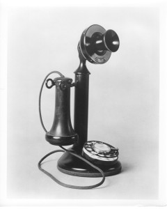 1920s-1 -
1919 Dial Telephone. The first dial telephone exchange is credited to Almon B. Strowger who introduced it in LaPorte, Indiana, in 1892. It was many years, however, before switching equipment was sufficiently developed to permit dial installation in larger cities.