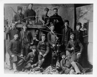 Plant Construction - Linemen circa 1889, Source Bell Canada
