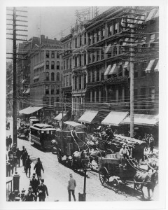 Broadway at Cortland Street, about 1883.