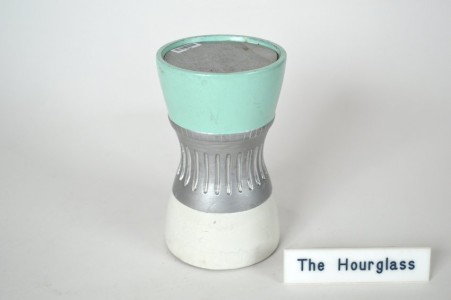 Western Electric Concept Display set, the Hourglass, white and turquoise, wood