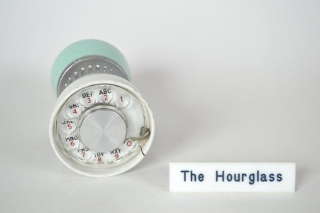 Western Electric Concept Display set, the Hourglass, white and turquoise, wood