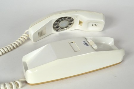 Western Electric, Bell Labs Trimline prototype, wallset, working Field Trial, plastic, white