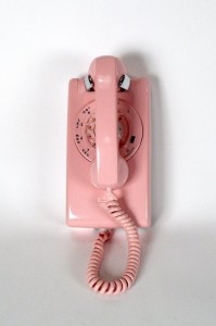 Western Electric 554 Display Model, pink, inoperative, handset marked 1958